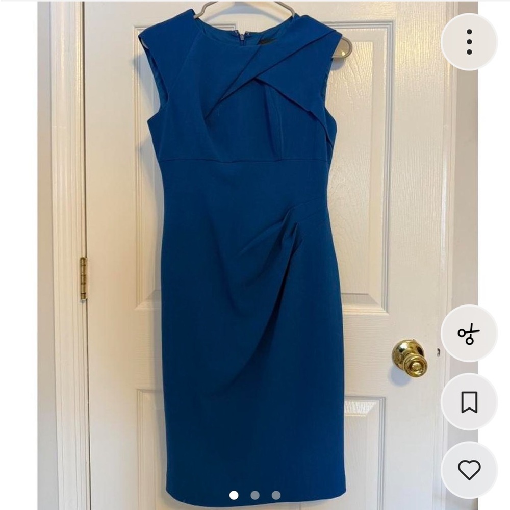 Adrianna Papell Teal Midi Sheath Dress